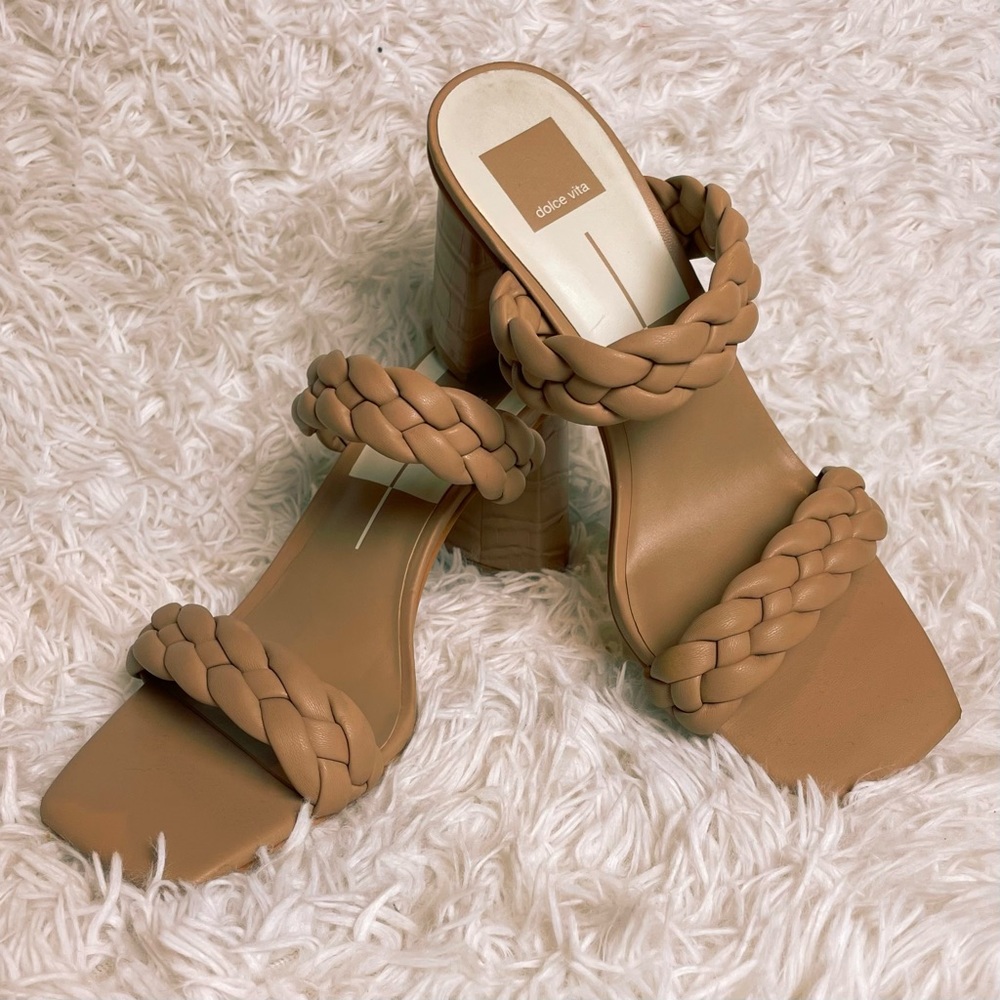 Paily Braided Double Strap High Heel Sandals | Nude Cafe